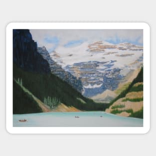 Lake Louise, near Banff, Canadian Rockies - in Oils Sticker